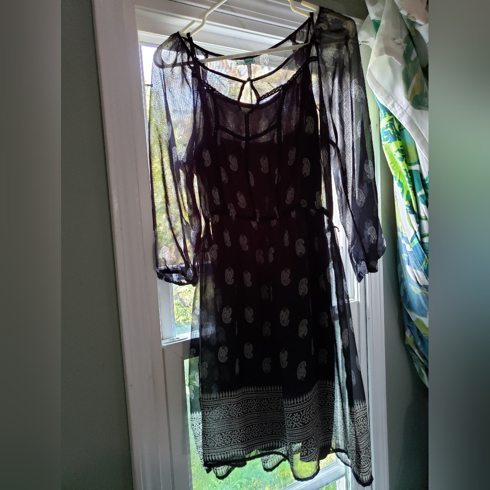 NWOT elegant black sheer ruffle dress - Picture 12 of 15